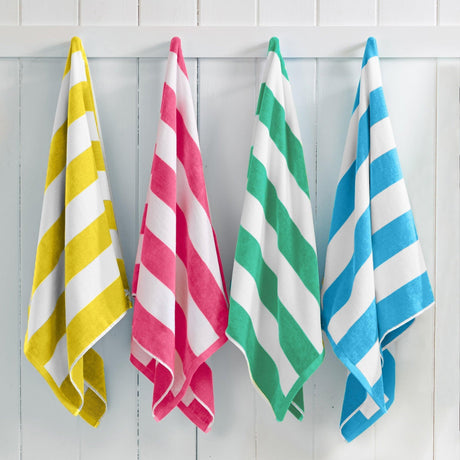 Cotton Velour Cabana Stripe Beach Towel - Novia Collection.
