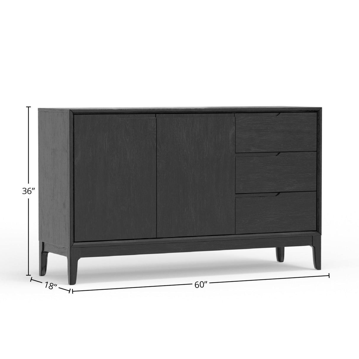 Cove Sideboard, Vintage Black-Servers & Sideboards-Parc Decor