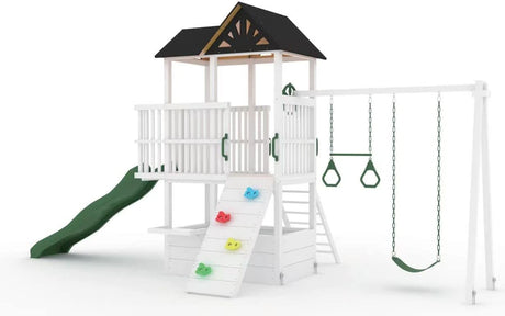 Craftsman Modern Outdoor Swing Set – Wooden Backyard Swing Frame for Kids-Outdoor-Parc Decor