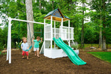 Craftsman Modern Outdoor Swing Set | Wooden Backyard Swing Frame for Kids-Outdoor-Parc Decor