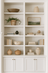 Cream Stoneware Bowl with Lemons – Decorative Accent-Bowls and Trays-Parc Decor