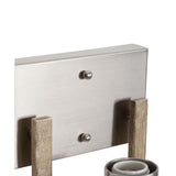 Cresswell 27"W Breckenridge 3-Light Bath Vanity Light Fixture; Brushed Nickel & Walnut Wood Accents & Clear Seeded Glass Shades