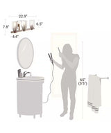 Cresswell 27"W Breckenridge 3-Light Bath Vanity Light Fixture; Brushed Nickel & Walnut Wood Accents & Clear Seeded Glass Shades-Bath Light-Parc Decor