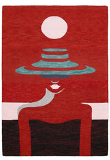 Crimson Eclipse Red And Black Hand Tufted 5x8 Wool Area Rug