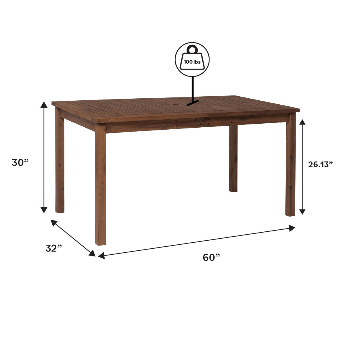 Crosswinds Patio Dining Table-Outdoor-Parc Decor