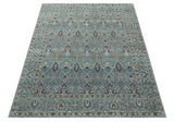 Crown Custom Made Traditional Design Blue Hand Knotted Wool Rug