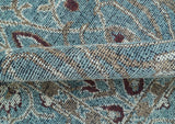Crown Custom Made Traditional Design Blue Hand Knotted Wool Rug