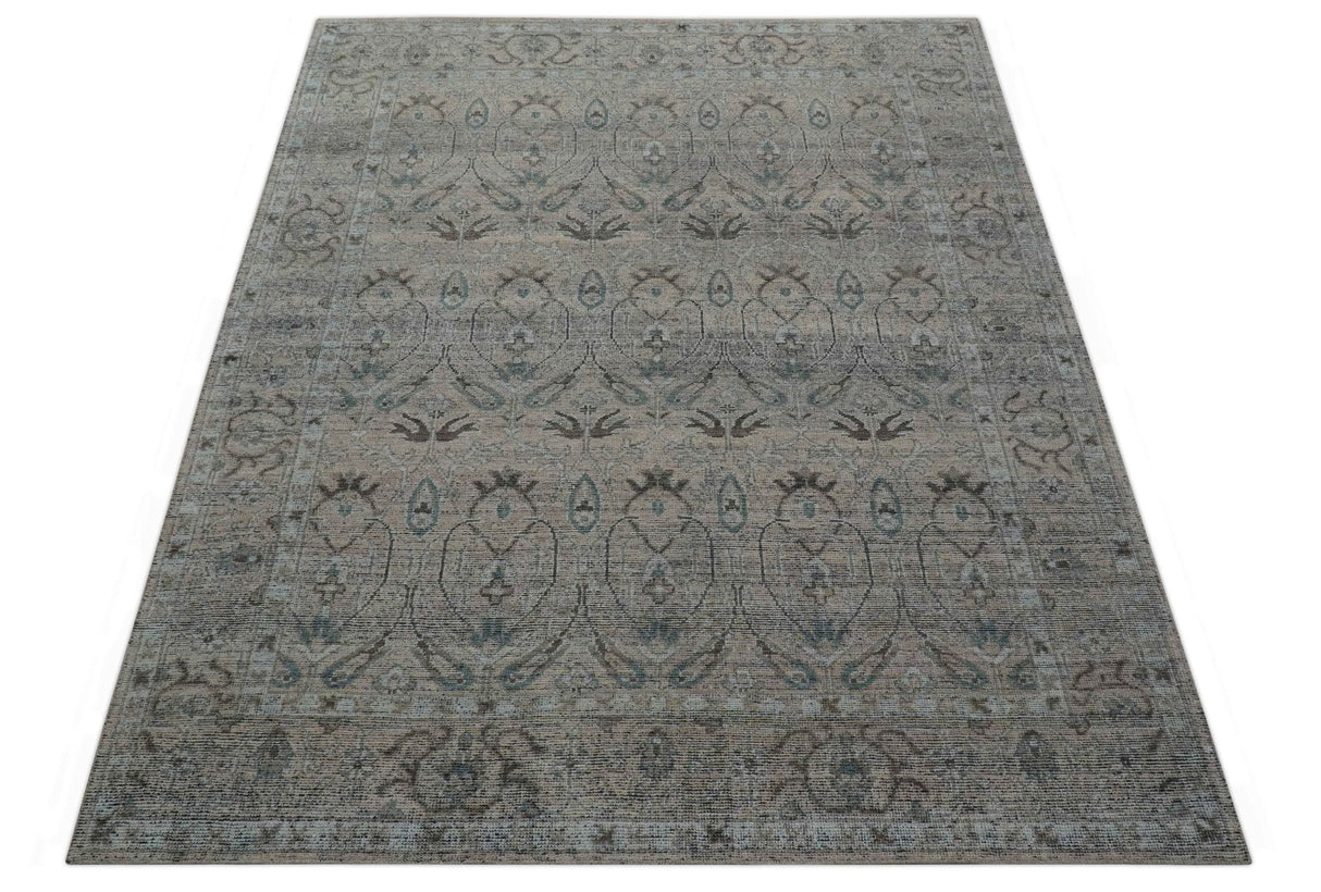 Crown Custom Made Traditional Design Pink Hand Knotted Wool Rug
