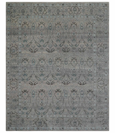Crown Custom Made Traditional Design Pink Hand Knotted Wool Rug