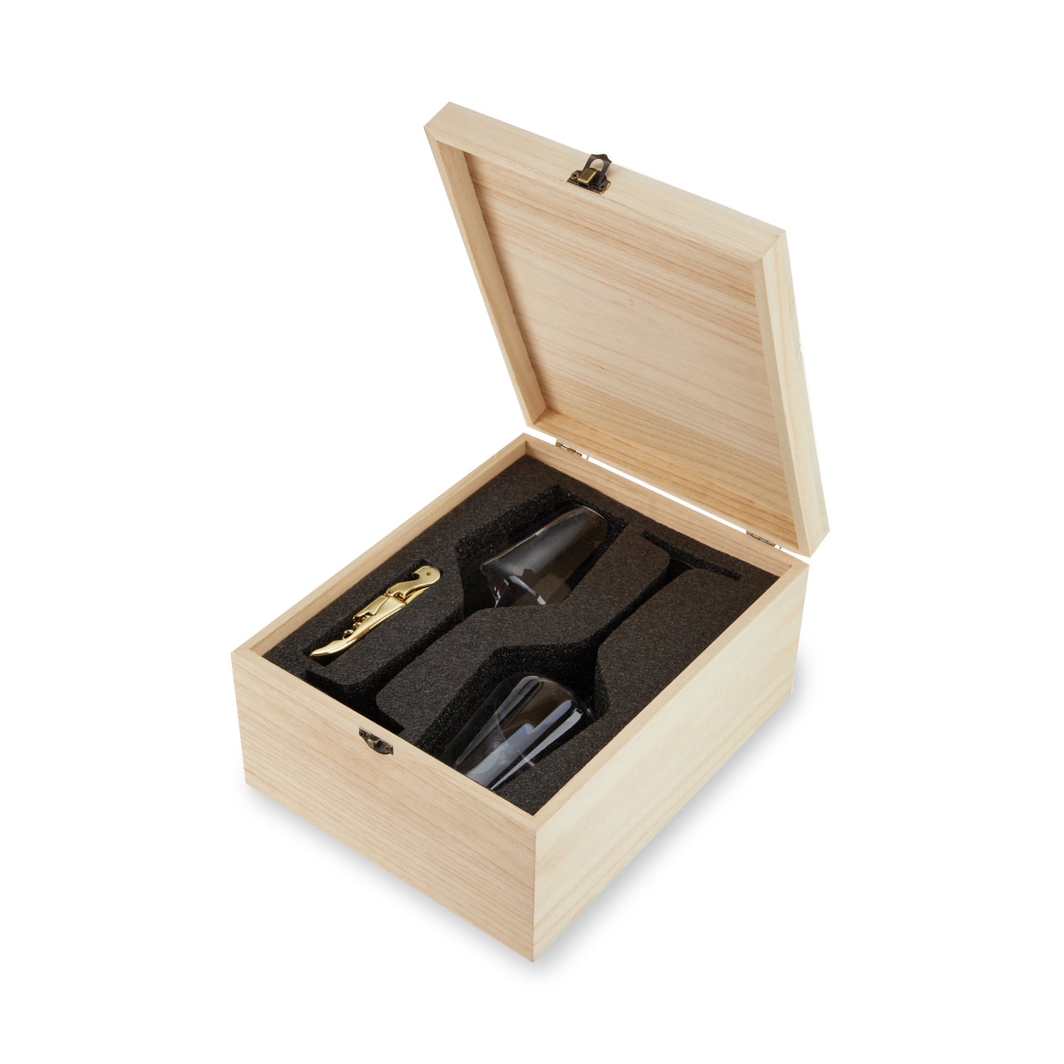 Crystal Bordeaux Glasses & Gold Corkscrew Gift Box Set-product_type::wine_glass_sets-Parc Decor