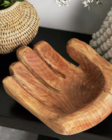 Cupped Hand Natural Eucalyptus Wood Bowl Sculpture-Décor Collection-Parc Decor