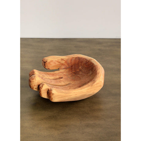 Cupped Hand Natural Eucalyptus Wood Bowl Sculpture