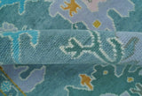 Custom Made Antique Blue Traditional Oushak Design Hand Knotted Wool Area Rug