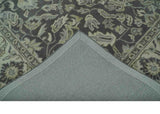 Custom Made Antique Design Charcoal and Beige Traditional Floral Hand Tufted Rug-Parc Decor