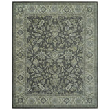 Custom Made Antique Design Charcoal and Beige Traditional Floral Hand Tufted Rug-Parc Decor