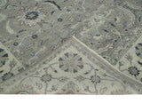 Custom Made Antique Distressed Brown and Beige Hand Knotted Traditional Oriental Oushak Wool Area Rug