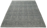 Custom Made Antique Finish Hand knotted Silver and Charcoal Wool Area Rug, Kids, Living Room and Bedroom Rug