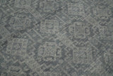Custom Made Antique Finish Hand knotted Silver and Charcoal Wool Area Rug, Kids, Living Room and Bedroom Rug