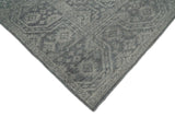 Custom Made Antique Finish Hand knotted Silver and Charcoal Wool Area Rug, Kids, Living Room and Bedroom Rug