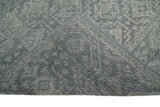 Custom Made Antique Finish Hand knotted Silver and Charcoal Wool Area Rug, Kids, Living Room and Bedroom Rug