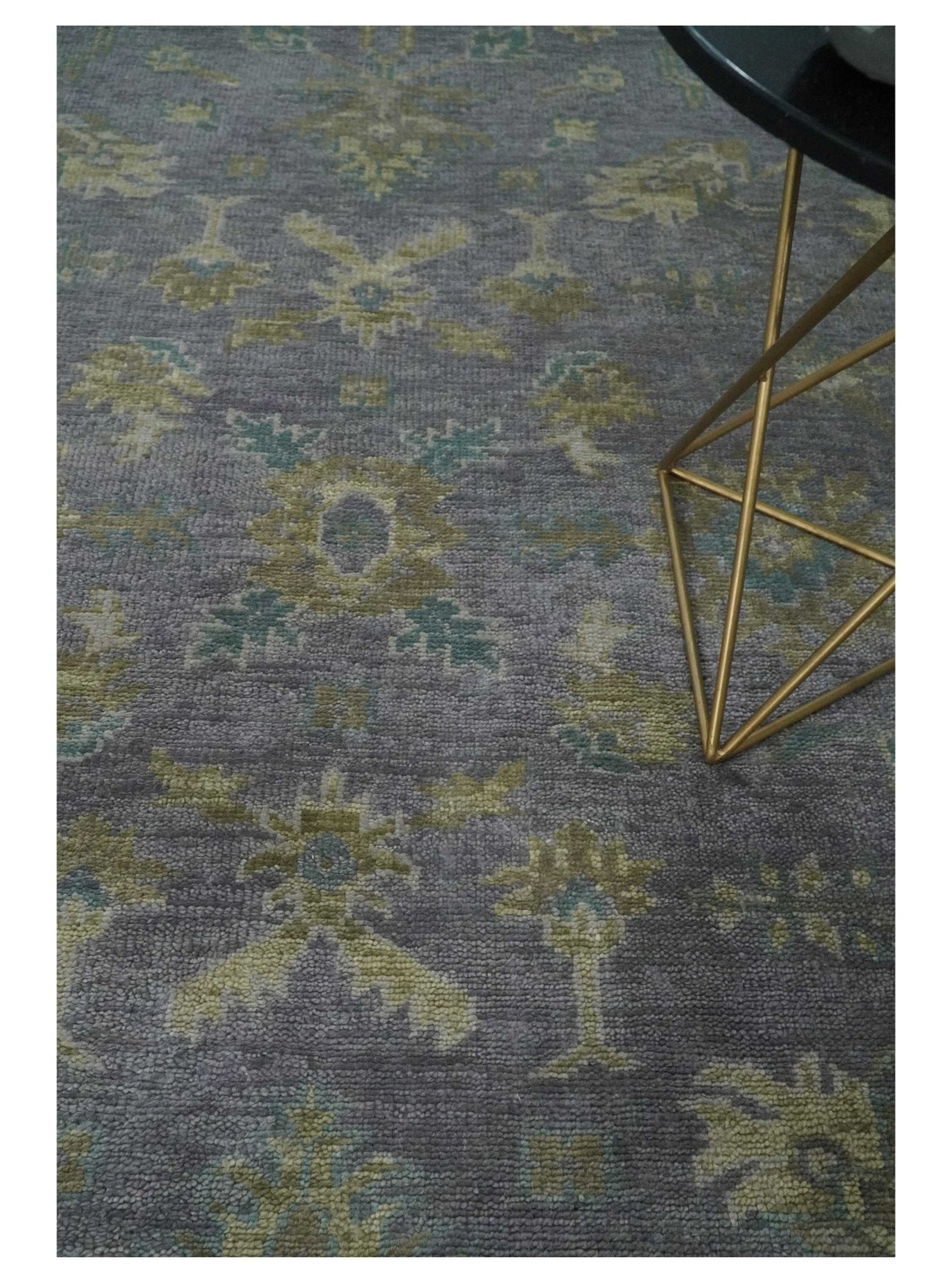 Custom Made Antique look Plum and Brown Hand Knotted Traditional Oushak Wool Area Rug