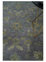 Custom Made Antique look Plum and Brown Hand Knotted Traditional Oushak Wool Area Rug