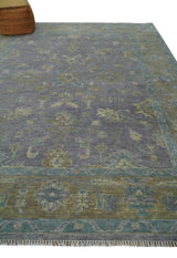 Custom Made Antique look Plum and Brown Hand Knotted Traditional Oushak Wool Area Rug