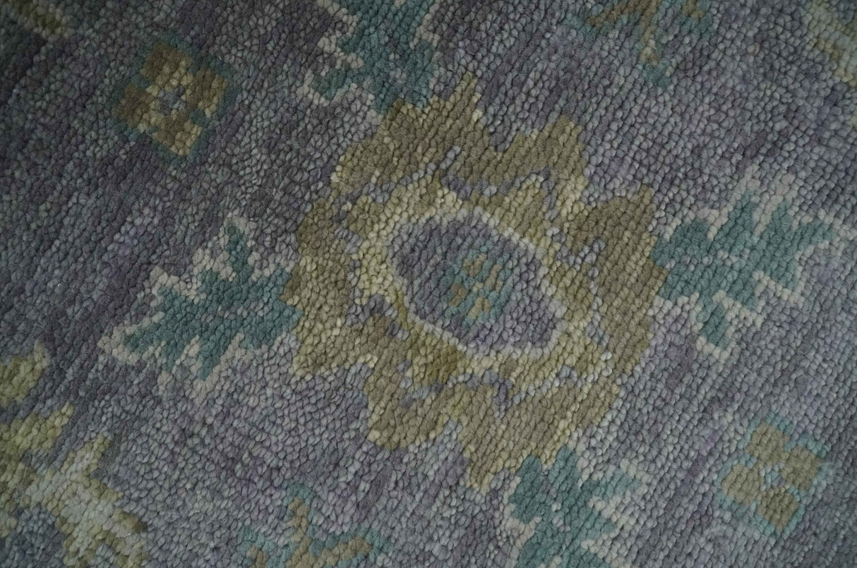 Custom Made Antique look Plum and Brown Hand Knotted Traditional Oushak Wool Area Rug