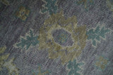 Custom Made Antique look Plum and Brown Hand Knotted Traditional Oushak Wool Area Rug