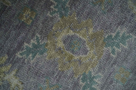 Custom Made Antique look Plum and Brown Hand Knotted Traditional Oushak Wool Area Rug