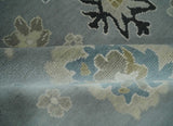 Custom Made Antique look Silver, Beige Hand Knotted Traditional Oushak Wool Area Rug