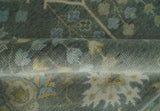 Custom Made Antique Style Hand Knotted Gray and Beige Floral Wool Rug