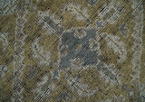 Custom Made Antique Style Hand Knotted Olive, Silver and Charcoal Traditional Wool Area Rug