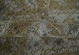 Custom Made Antique Style Hand Knotted Olive, Silver and Charcoal Traditional Wool Area Rug