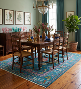 Custom Made Antique Style Hand Knotted Teal and Purple Traditional Oushak Multi Size Wool Rug