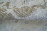 Custom Made Beige And Blue Traditional Turkish Design Hand knotted Wool Rug