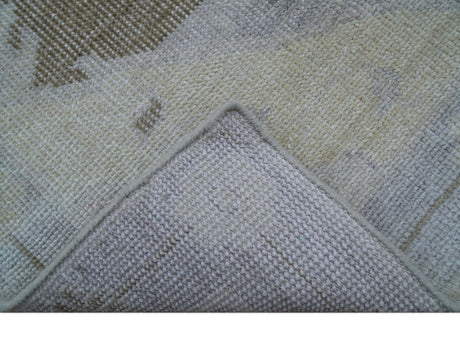 Custom Made Beige And Blue Traditional Turkish Design Hand knotted Wool Rug