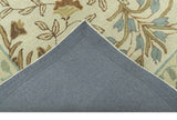 Custom Made Beige And Brown Traditional Floral Design Hand Tufted Wool Area Rug