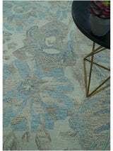 Custom Made Beige And Brown Traditional Floral Pattern Hand Tufted Wool Area Rug