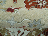 Custom Made Beige And Brown Traditional Oriental Design Hand Tufted Wool Area Rug
