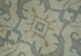 Custom Made Beige and Charcoal Traditional Heriz Medallion Hand Knotted wool Area Rug