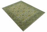 Custom Made Beige And Gray Traditional Hand Knotted wool area rug
