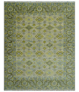 Custom Made Beige And Gray Traditional Hand Knotted wool area rug