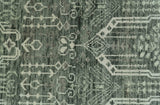 Custom Made Beige And Green Modern Geometrical Design Hand Knotted wool rug