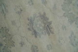 Custom Made Beige and Light Green Hand knotted Traditional Oushak wool Area Rug