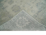 Custom Made Beige and Light Green Hand knotted Traditional Oushak wool Area Rug