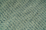 Custom Made Beige and Shades of Blue Stripes Design Contemporary wool area Rug