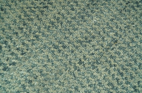 Custom Made Beige and Shades of Blue Stripes Design Contemporary wool area Rug