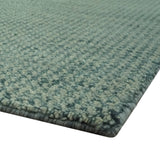 Custom Made Beige and Shades of Blue Stripes Design Contemporary wool area Rug