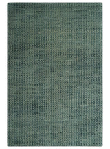 Custom Made Beige and Shades of Blue Stripes Design Contemporary wool area Rug